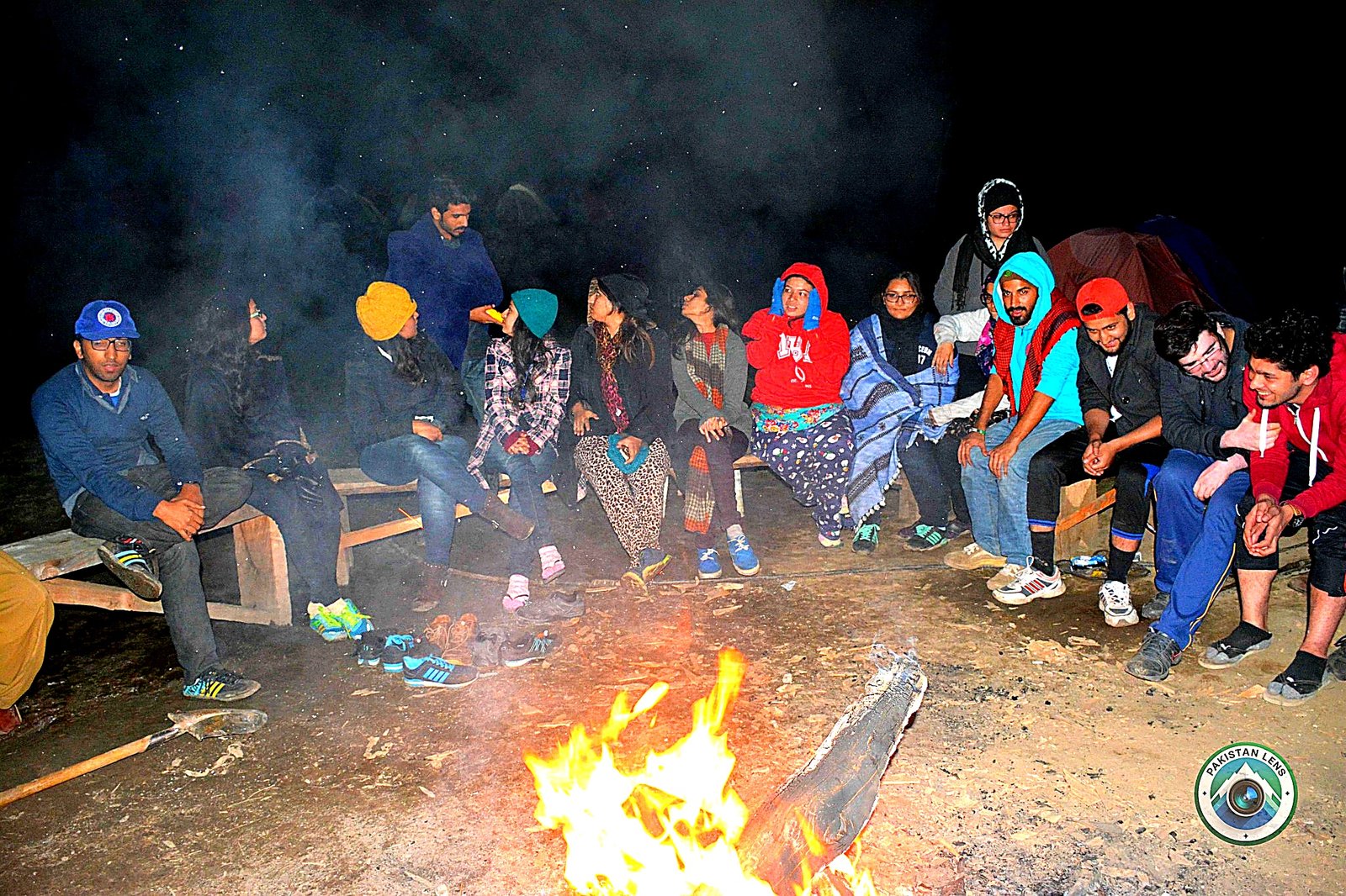 bonfire fairy meadows group students