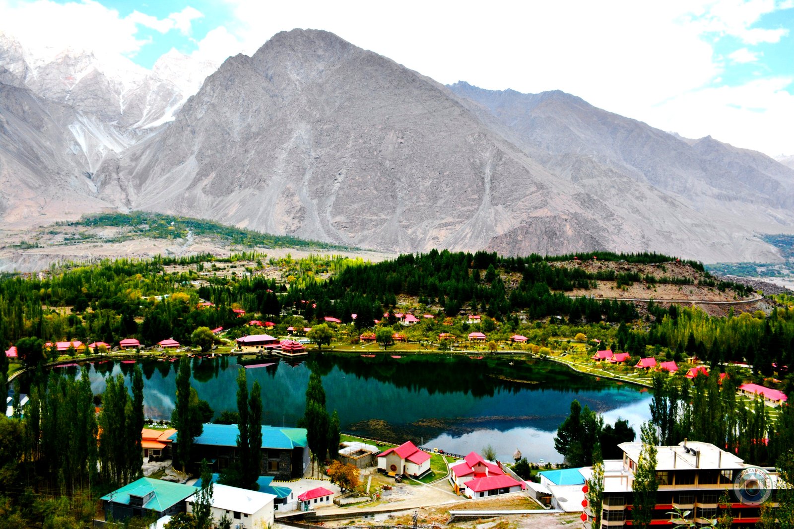 shangrila skardu aerial view pakistan