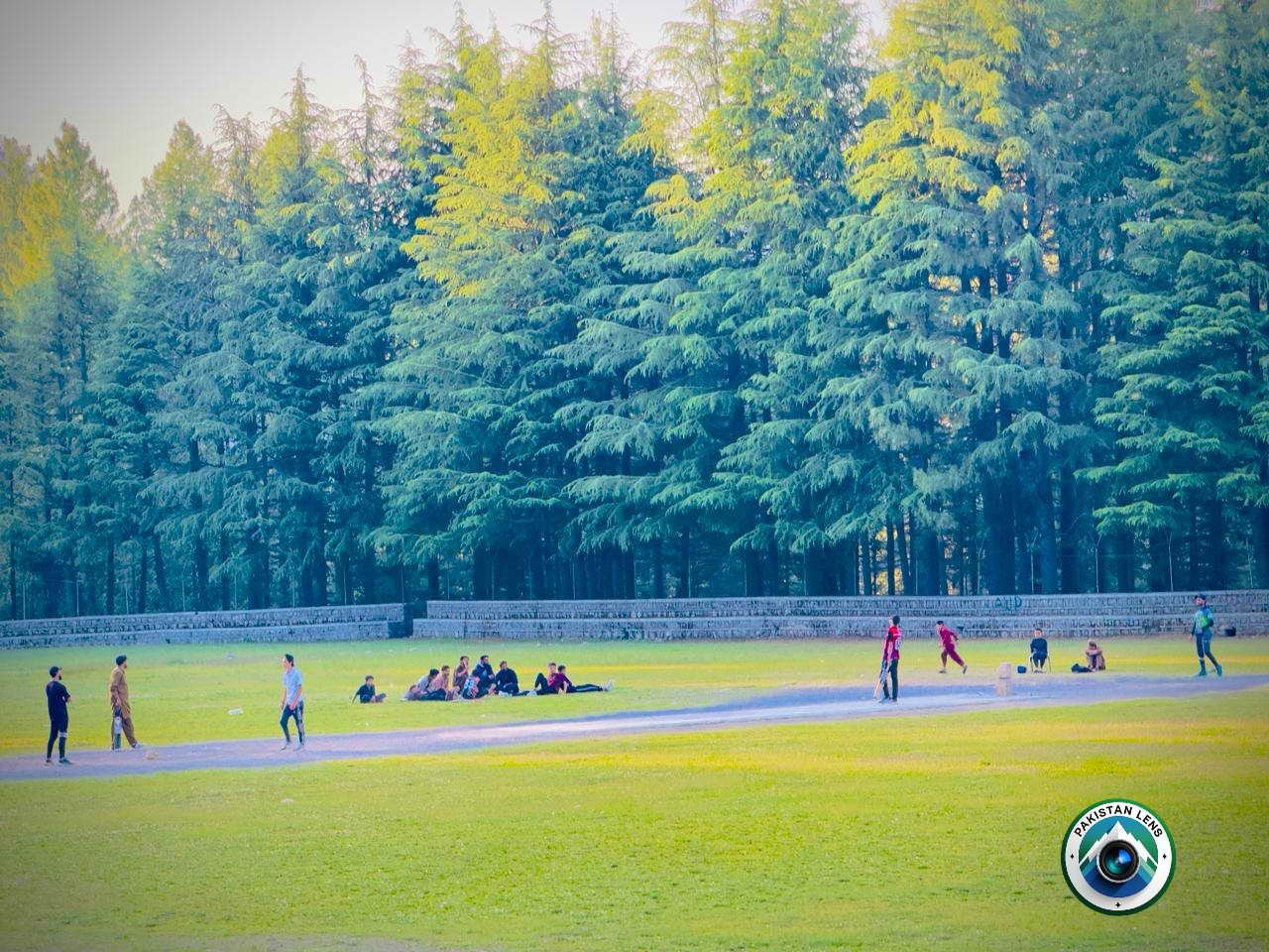 Sports field surrounded by forests at Khanspur in Galiyat Abbottabad