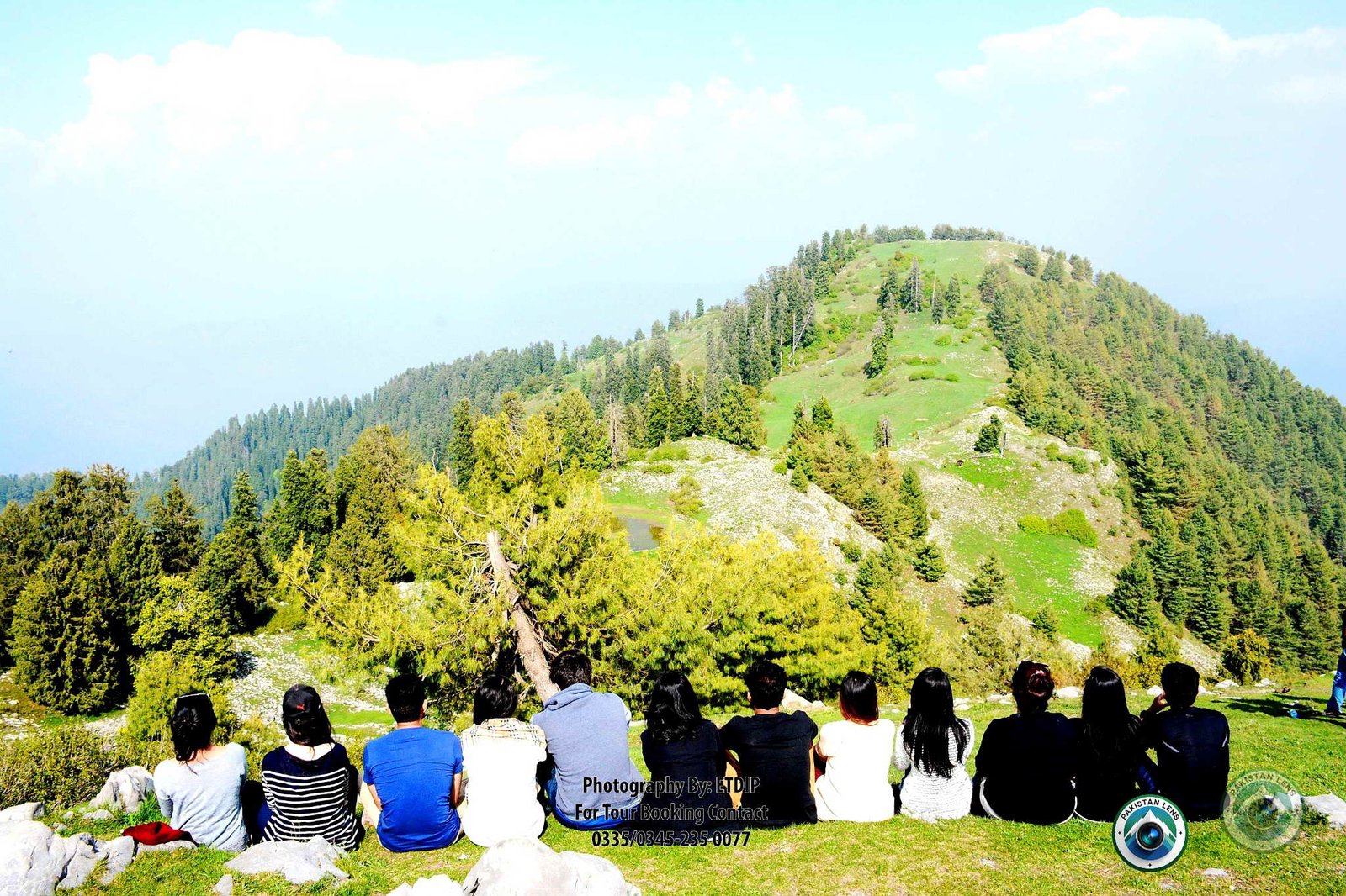 Panoramic hiking viewpoint at Makhspuri Top in Galiyat Abbottabad Pakistan
