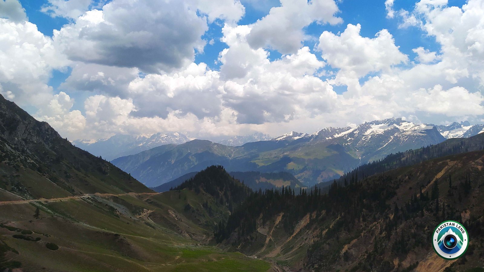 Mountain panorama view on the way to Badagoi Top in Kumrat Valley.